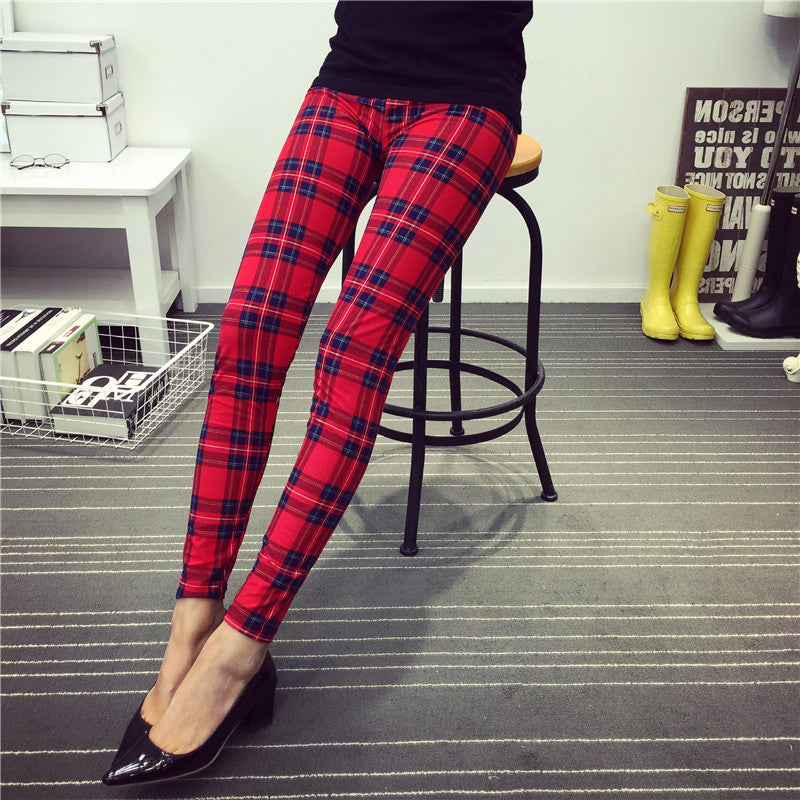 Printing Plaid Trousers