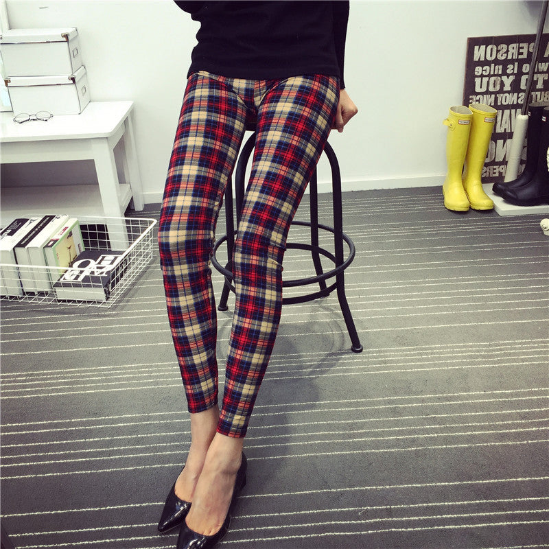 Printing Plaid Trousers
