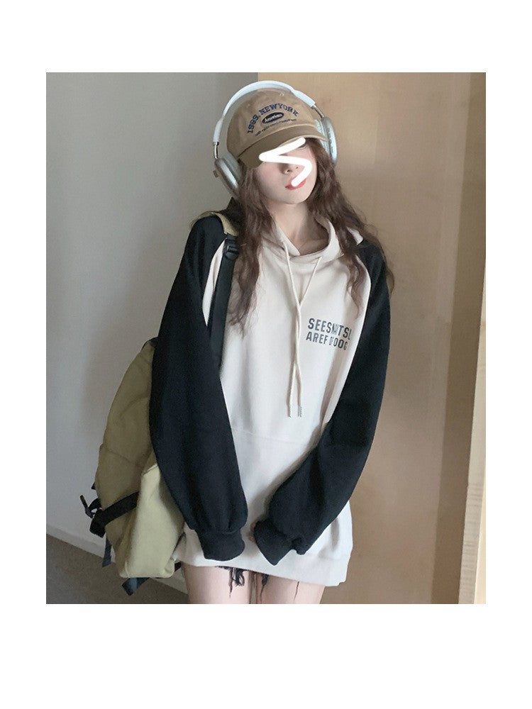 Color Stitching Hoodie Women's Spring And Autumn