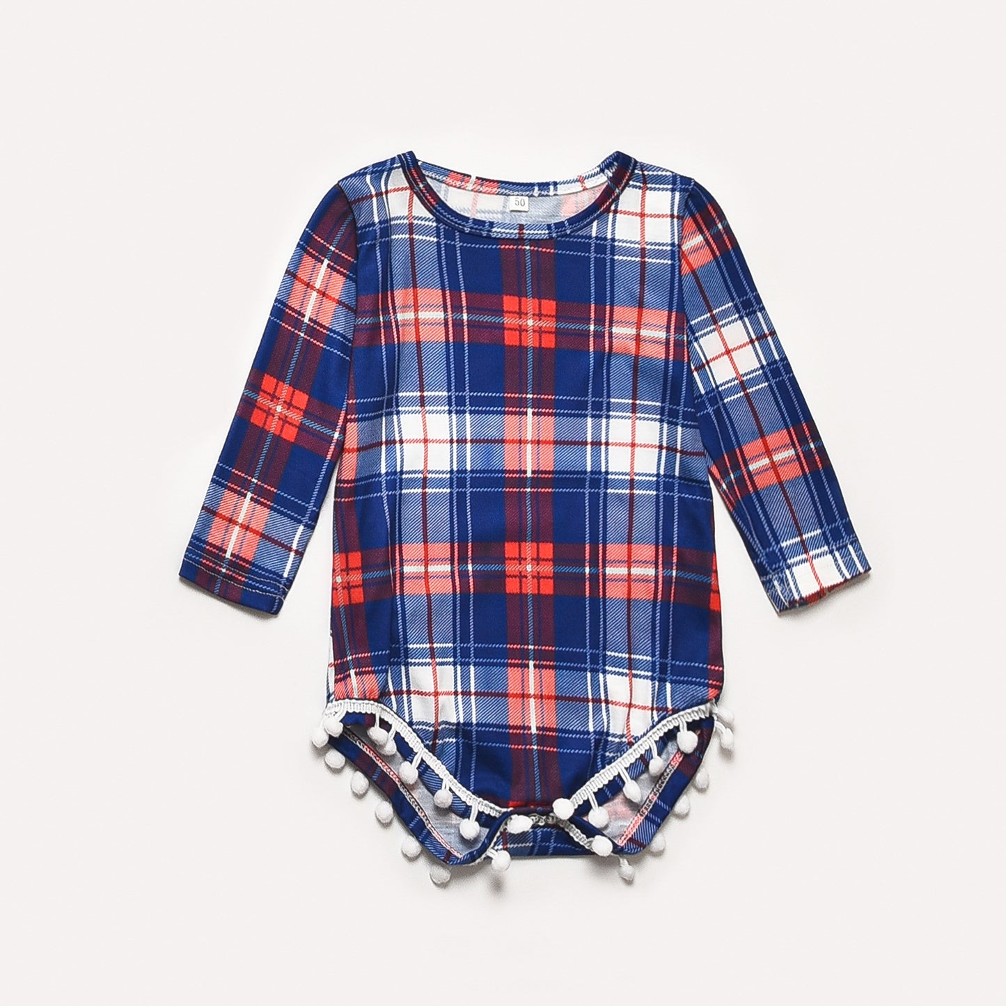 Round Neck Color Plaid Long-sleeved Parent-child Outfit