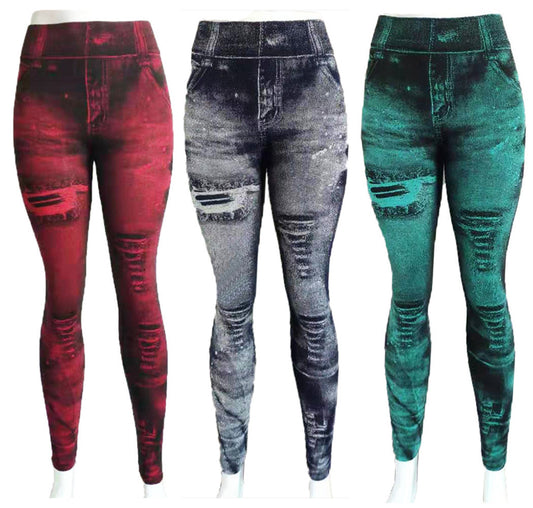 Women's Super Elastic 9-point Denim Leggings