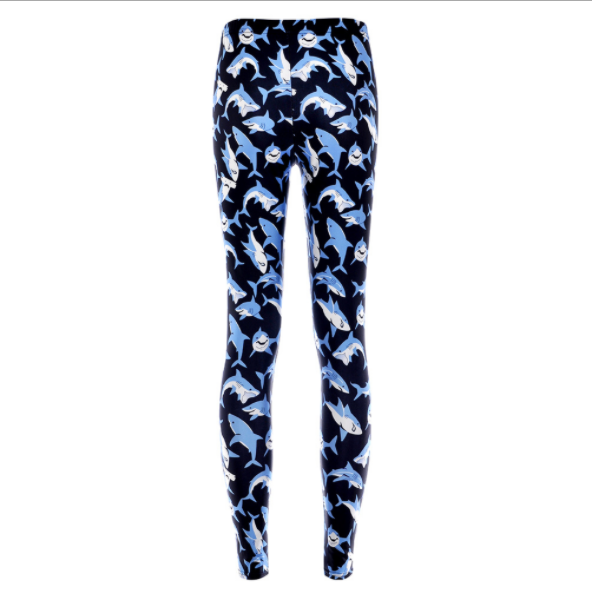 Digital printing cartoon whale leggings