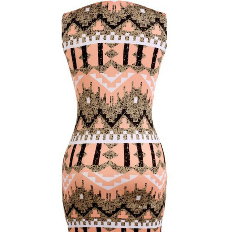 Sleeveless Printed Pencil Dress