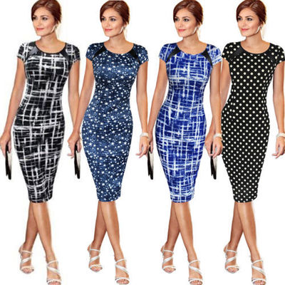 Sketch Star Print Pencil Dress