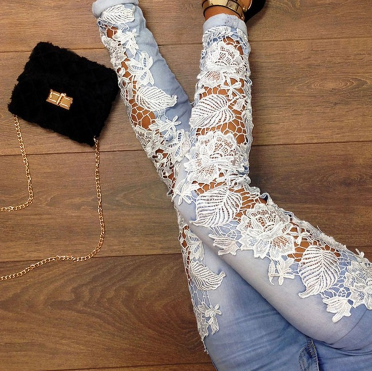 Lace jeans