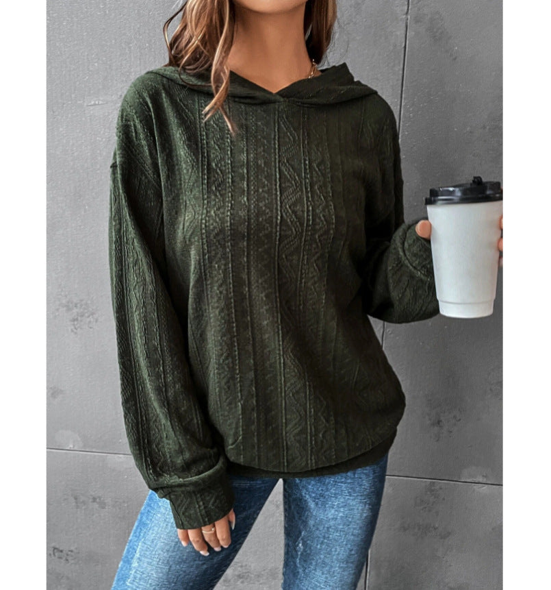 Autumn Women's Solid Color Hooded Casual Long Sleeve Sweatshirt