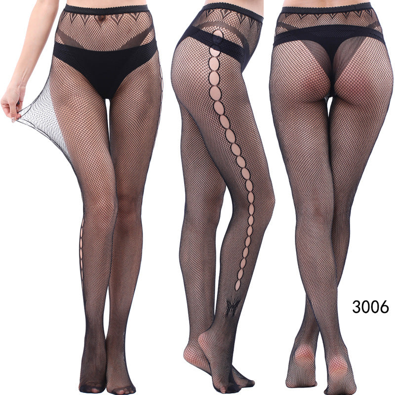 Vintage tattoo lace cutout stockings