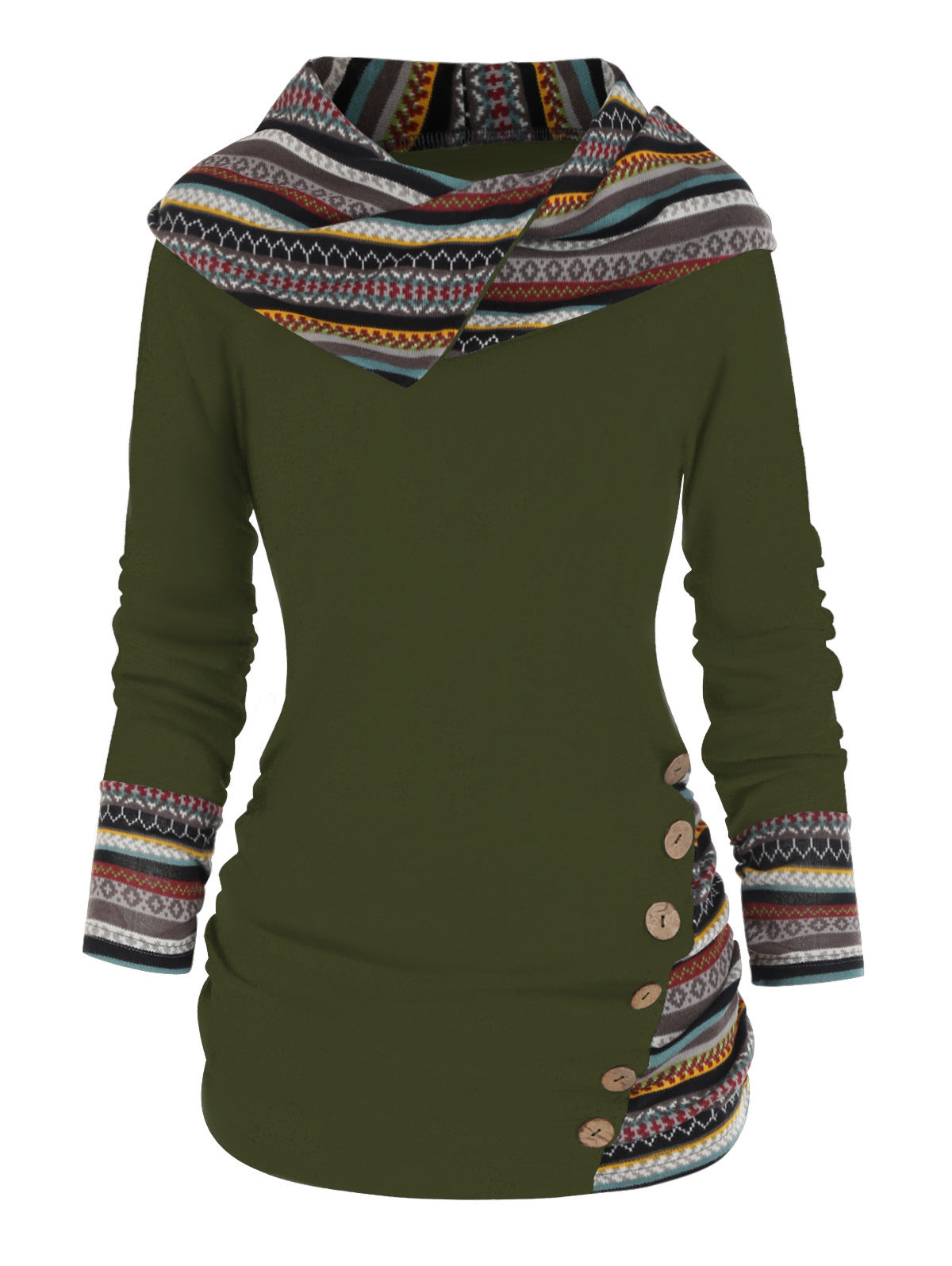 Knitted Long Sleeve Button Top Women