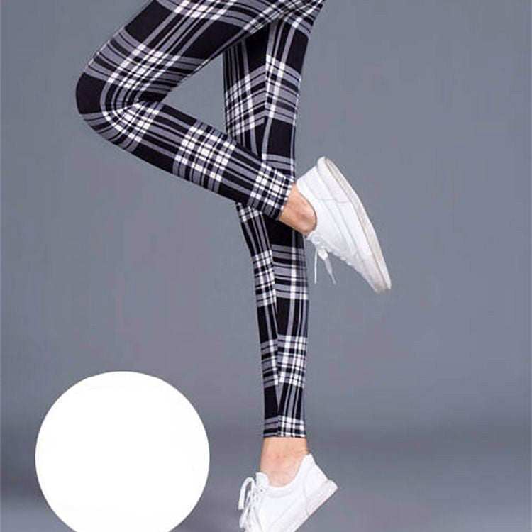 Milk silk check leggings