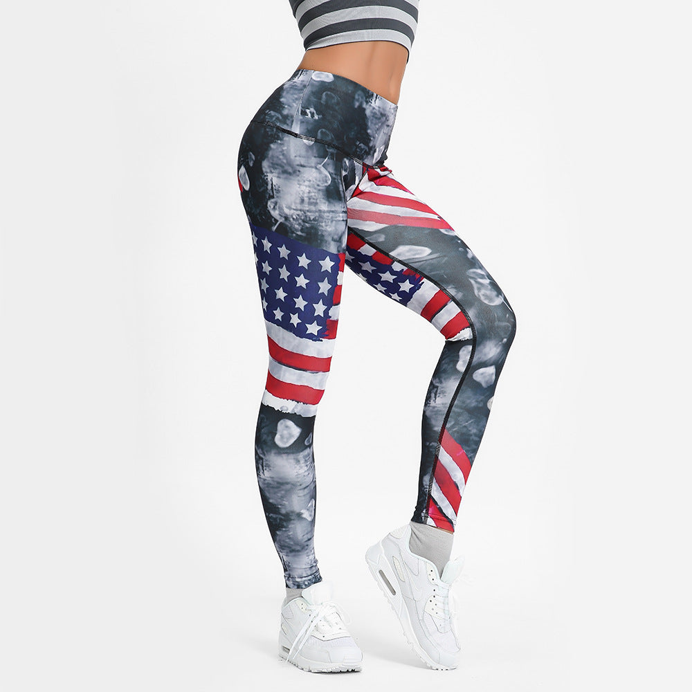 Printed skinny yoga pants