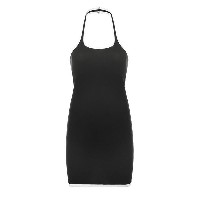 New Sexy Halter Neck Slim Bag Hip  Back Dress