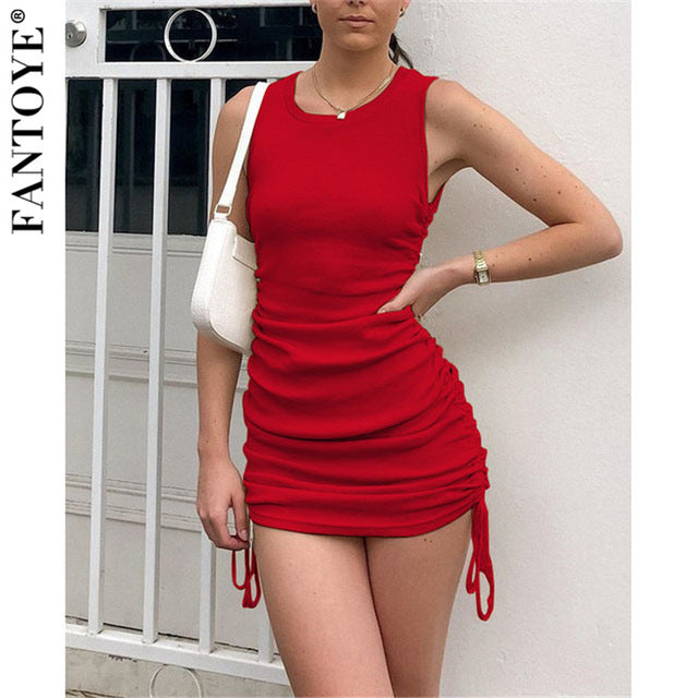 European And American Slim Bag Hip Vest Dress