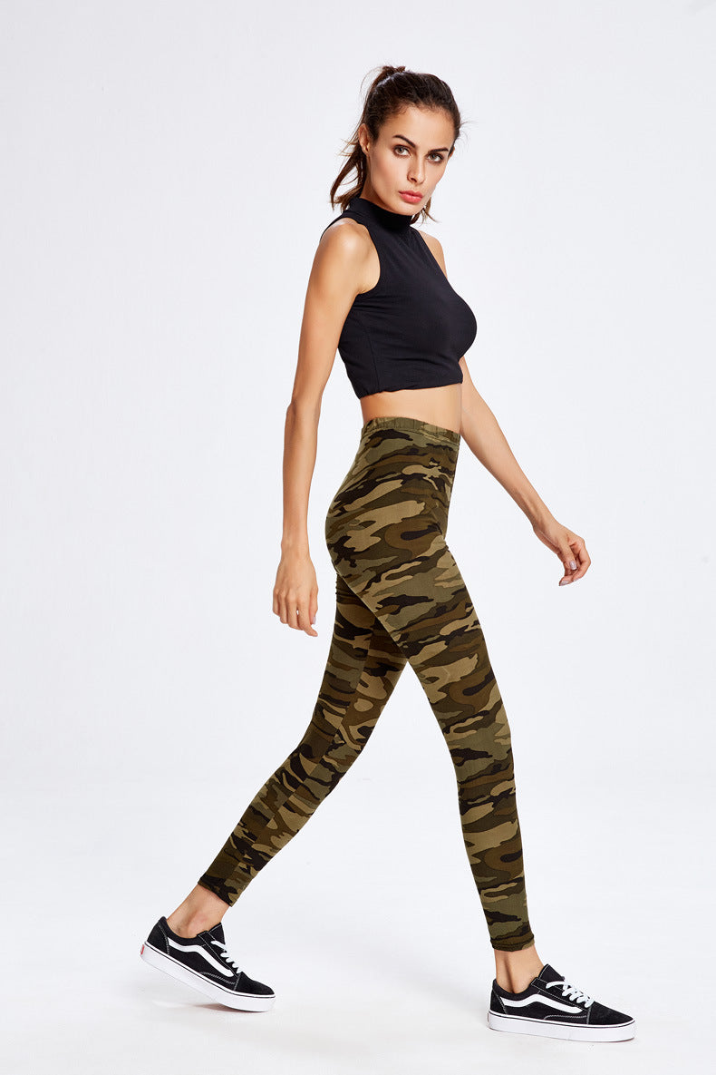 Camouflage Slim Stretch Tight Yoga Pants Pencil Pants