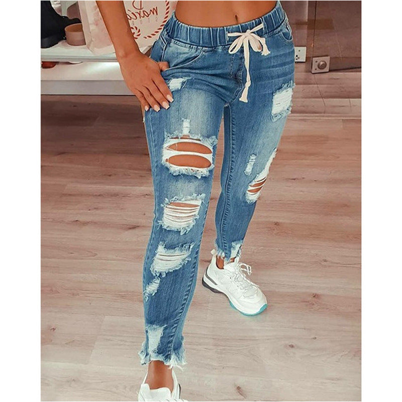 Hot Selling European And American Women'S Jeans Slim Slimming Women'S Jeans Trousers