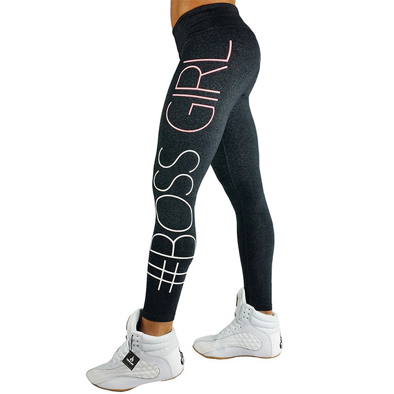 New Yoga Pants Trendy Slim Leggings BO SS GIRL Printed Sweatpants Skinny Sweatpants