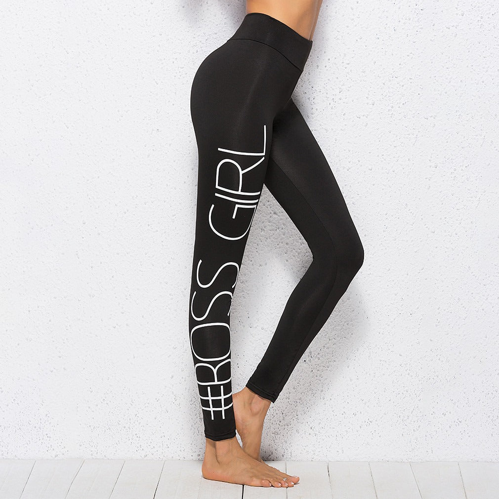 New Yoga Pants Trendy Slim Leggings BO SS GIRL Printed Sweatpants Skinny Sweatpants