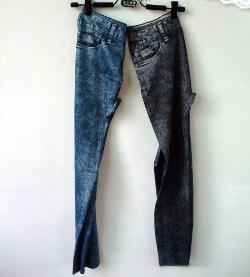 Slim Leggings Snowflake Imitation Denim Pencil Pants