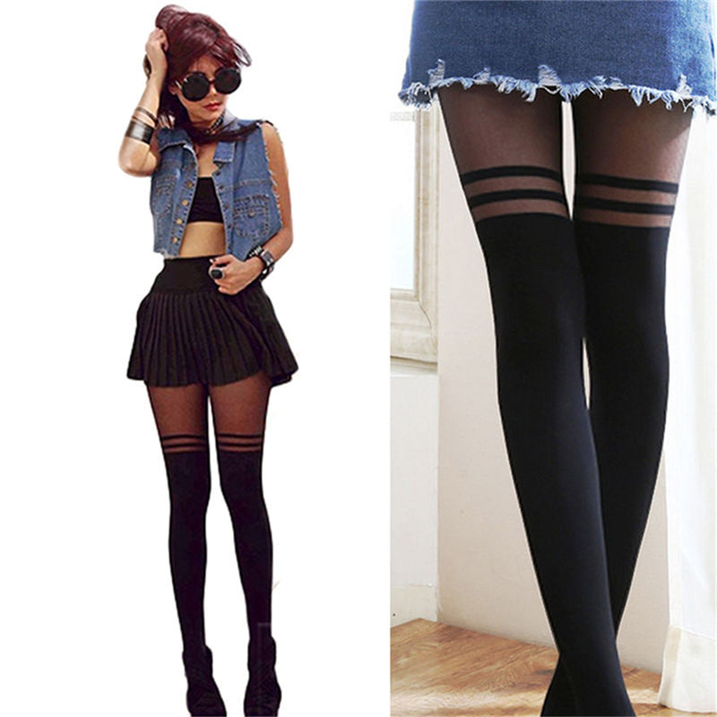 Transparent Suspenders Tights Cat Pantyhose Stockings