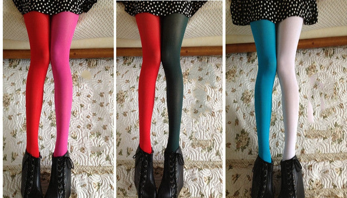 Two-tone stitching bottoming pantyhose