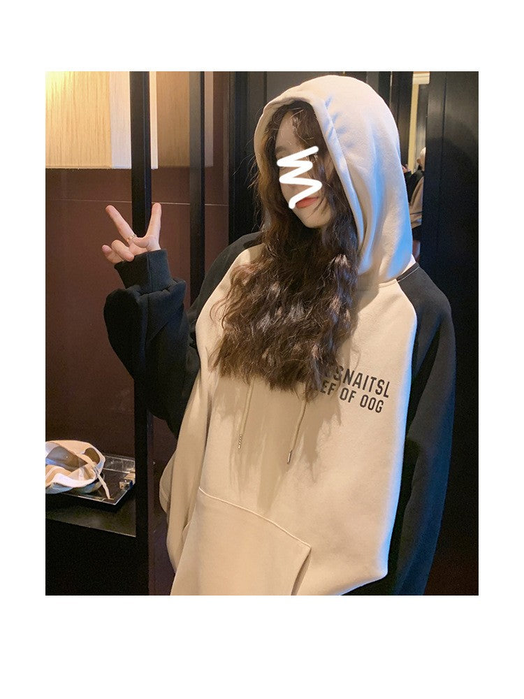 Color Stitching Hoodie Women's Spring And Autumn