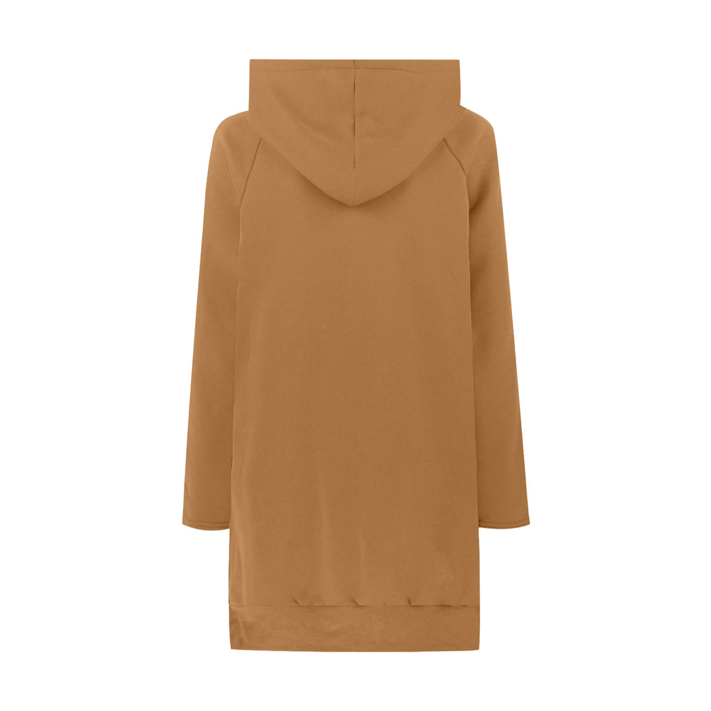 Loose-fitting Women's Sweater Long Sleeve Solid Color Drawstring Top