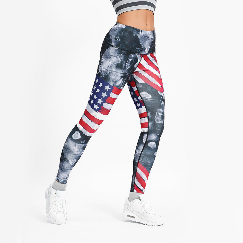 Printed skinny yoga pants