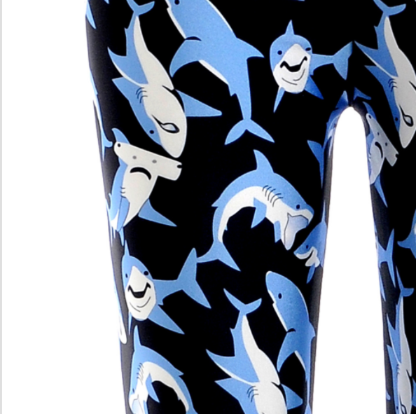 Digital printing cartoon whale leggings