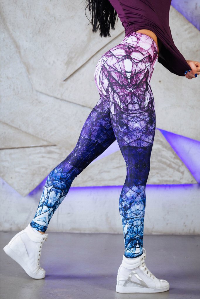 Fashion Mixed Color High Waist Printed Sports Yoga Pants