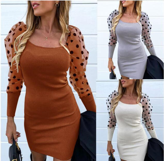 Lantern sleeve dress