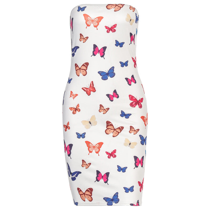 Butterfly print dress