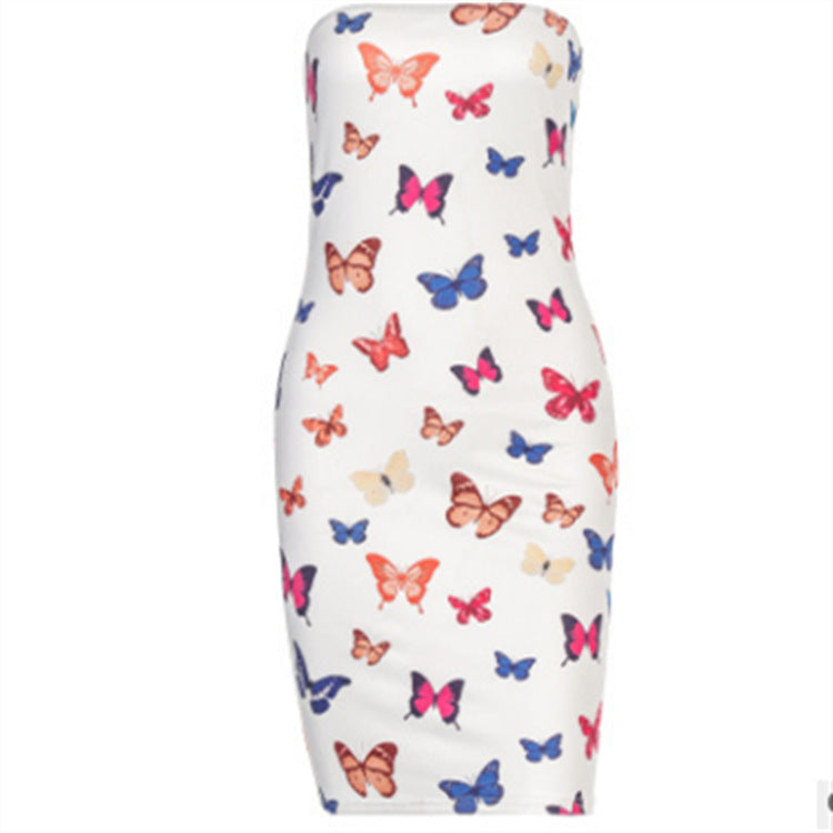 Butterfly print dress