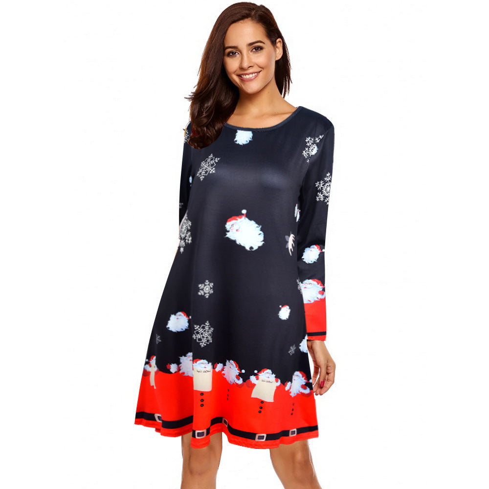 Christmas Printed Dress Multi-pattern