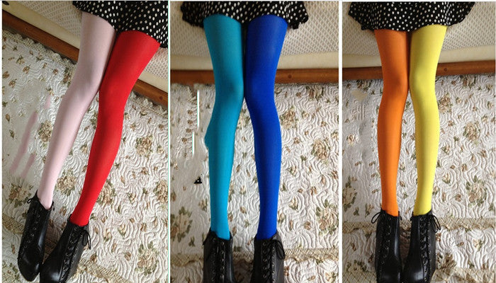 Two-tone stitching bottoming pantyhose