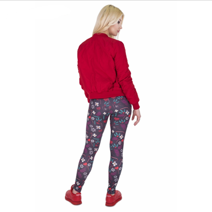 Christmas printed Capris high waisted sports Leggings