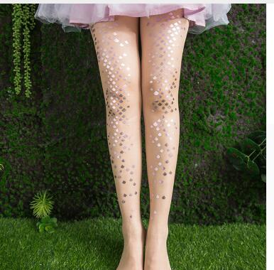 Women Sexy Shiny Pantyhose Chic Glitter Scale Elastic Thin Sequined Fashion Tights Gauze Nylon Mermaid Stockings Trendy (China)