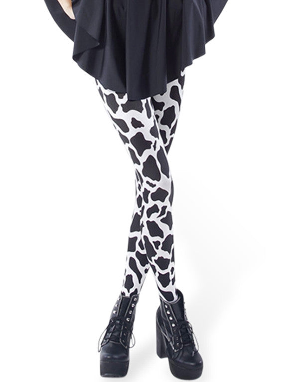 Cow Black Spot Tight Leggings