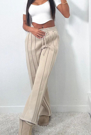 Retro High Waist Loose Leisure Sports Trousers