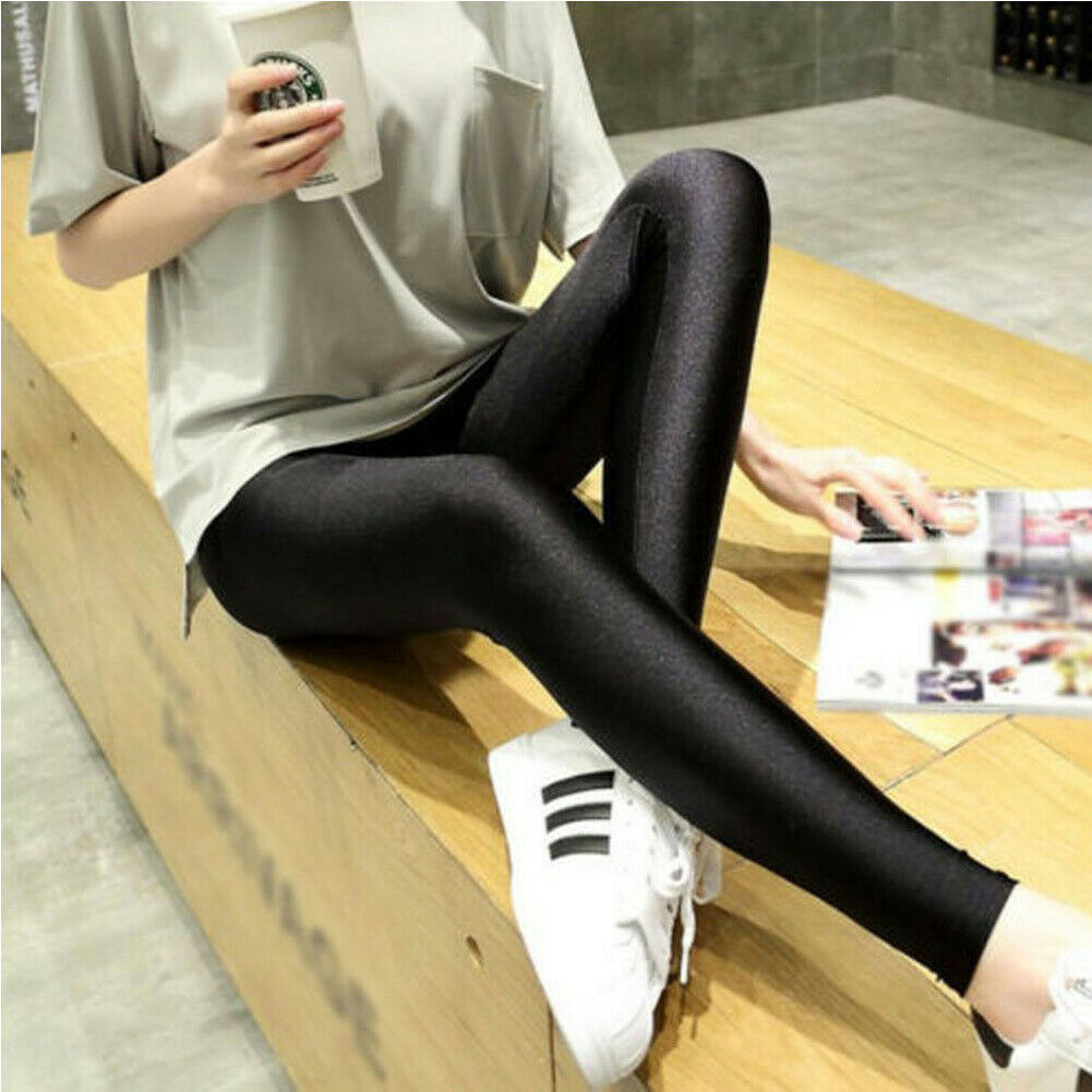 Black gloss leggings