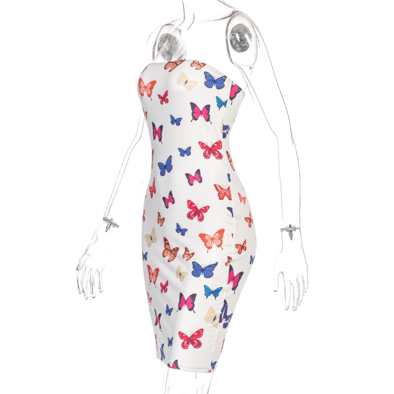 Butterfly print dress