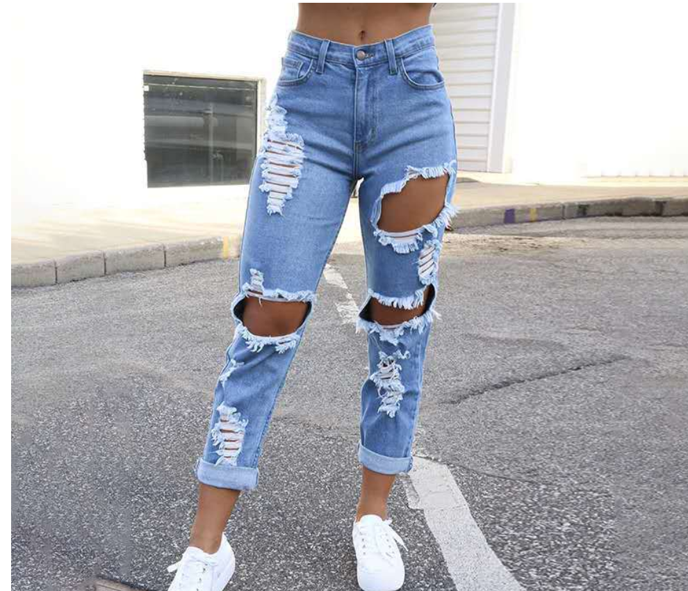 Fashion Personality Straight Jeans For European And American