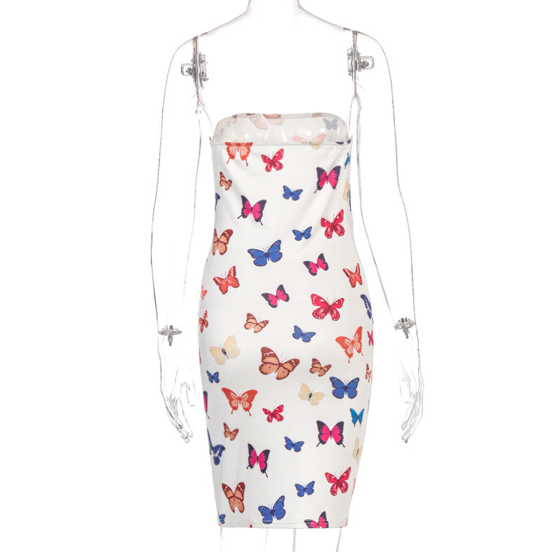 Butterfly print dress