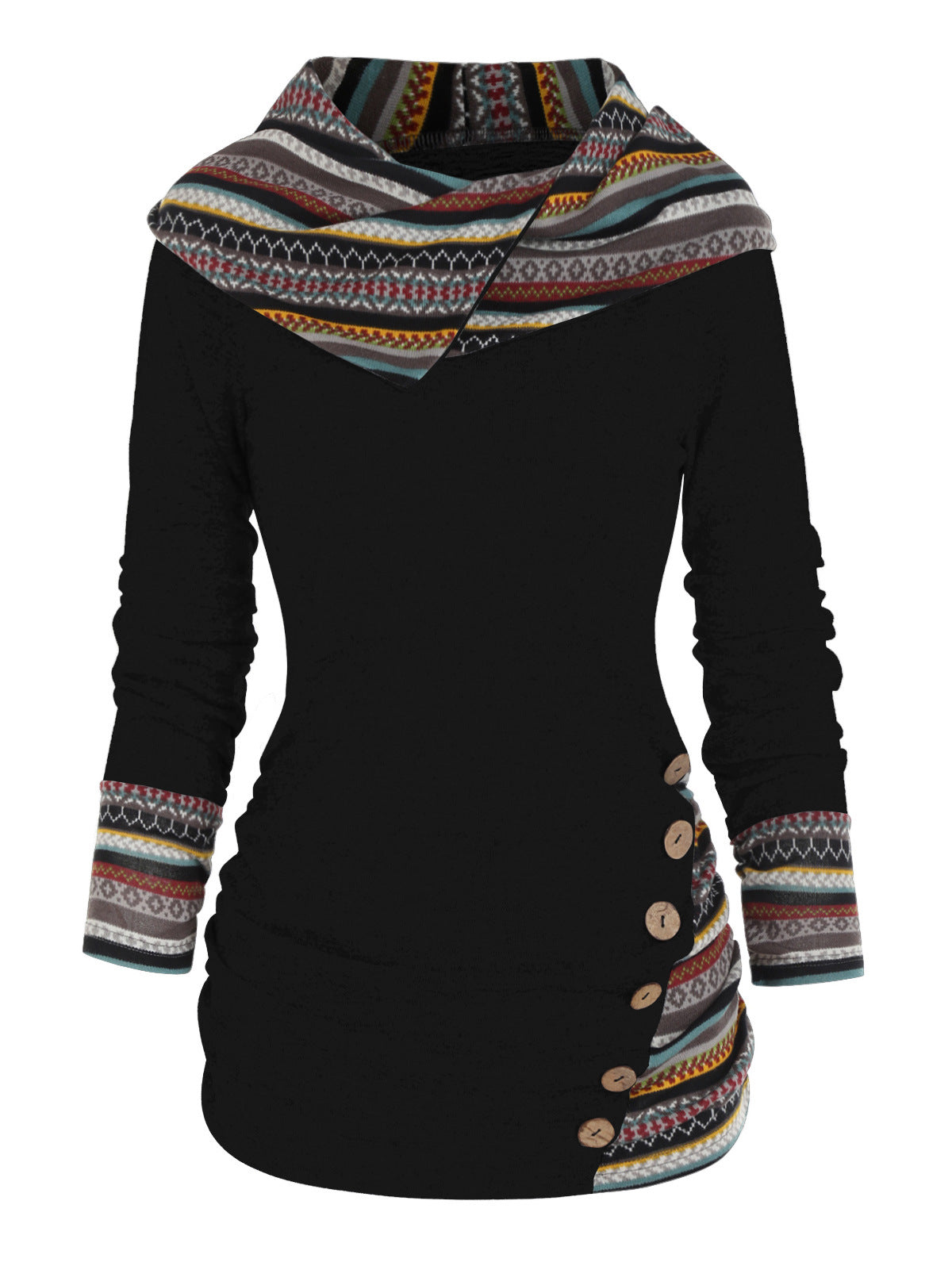 Knitted Long Sleeve Button Top Women