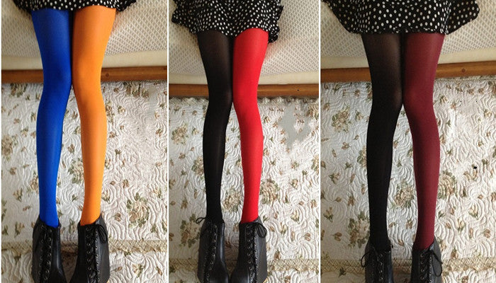 Two-tone stitching bottoming pantyhose