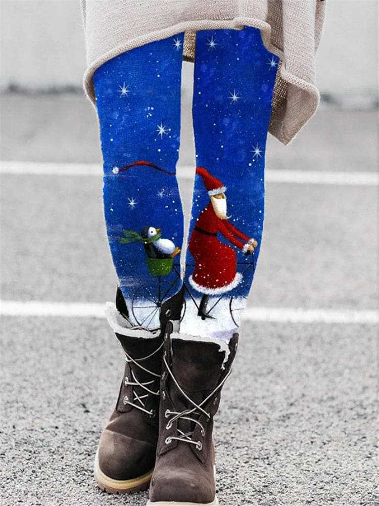 Christmas Leggings European And American Elastic Women