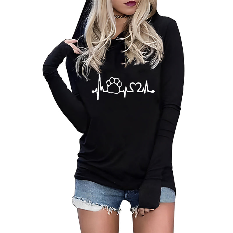 Autumn And Winter European And American Alphabet Embroidery Long Sleeve Slim Hoodie