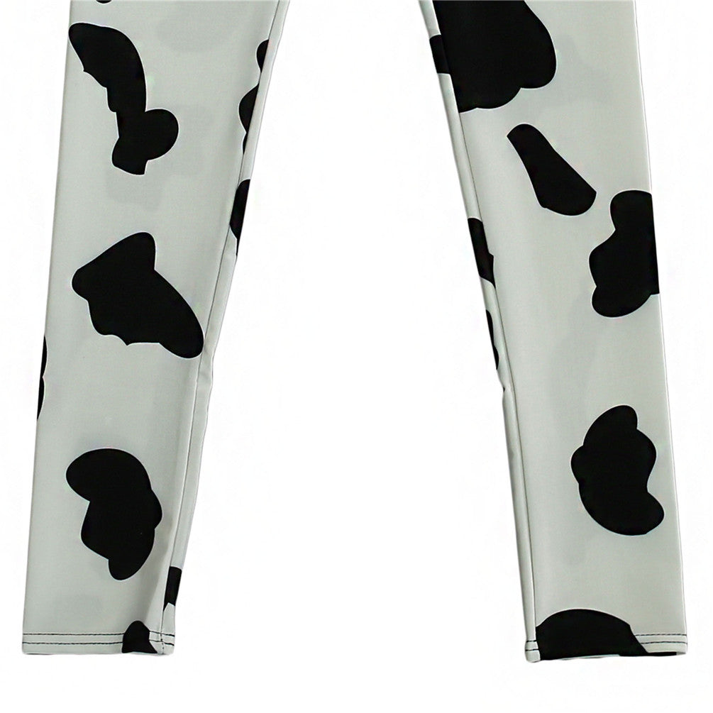 Cow Black Spot Tight Leggings