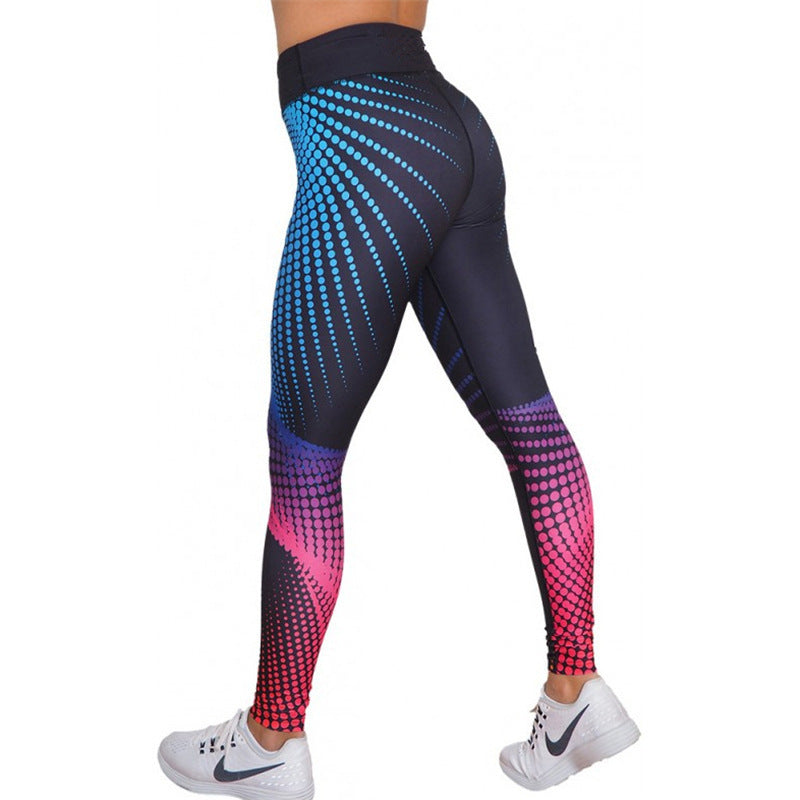 Printed European And American Fitness Hip Lifting Yoga Pants