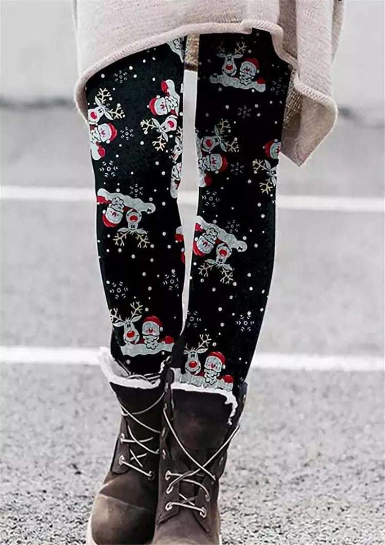 Christmas Leggings European And American Elastic Women