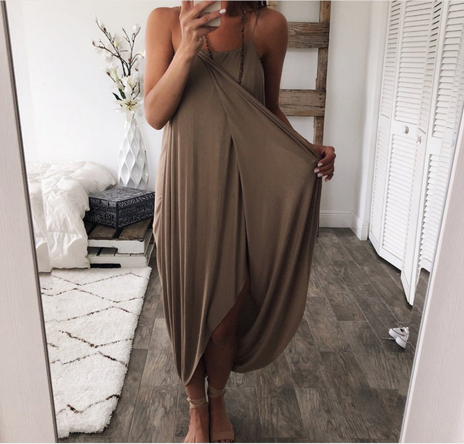 Knitted loose irregular dress