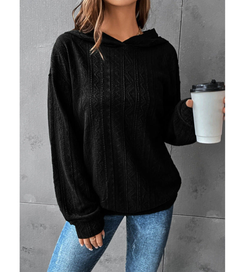 Autumn Women's Solid Color Hooded Casual Long Sleeve Sweatshirt